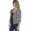 Stripes Women s Casual 3/4 Sleeve Spring Jacket View2