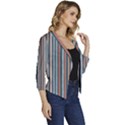 Stripes Women s Casual 3/4 Sleeve Spring Jacket View3