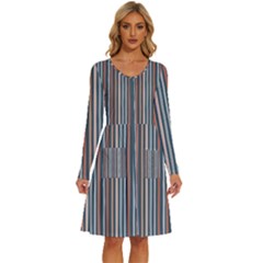 Stripes Long Sleeve Dress With Pocket by zappwaits