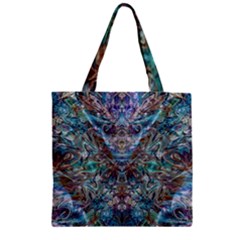 Scary Face Pour Zipper Grocery Tote Bag by kaleidomarblingart