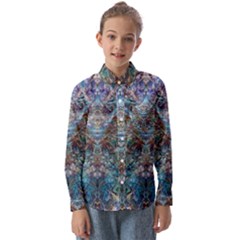 Scary Face Pour Kids  Long Sleeve Shirt by kaleidomarblingart