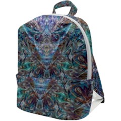 Scary Face Pour Zip Up Backpack by kaleidomarblingart