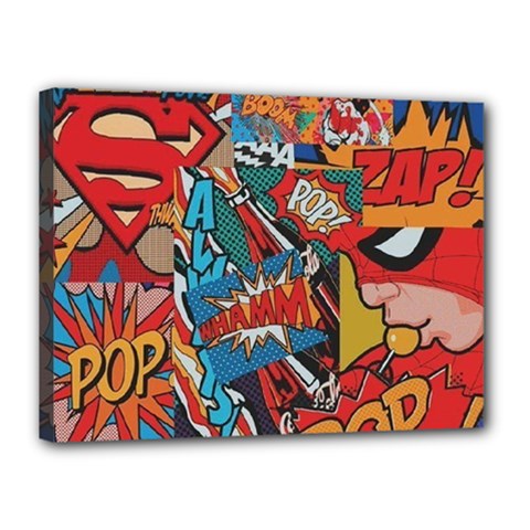 Comic Cartoon Pattern Canvas 16  X 12  (stretched) by pakminggu