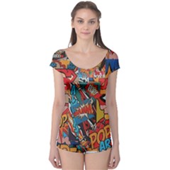 Comic Cartoon Pattern Boyleg Leotard  by pakminggu