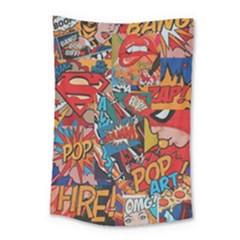 Comic Cartoon Pattern Small Tapestry