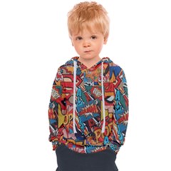 Comic Cartoon Pattern Kids  Overhead Hoodie