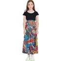 Comic Cartoon Pattern Kids  Flared Maxi Skirt View1