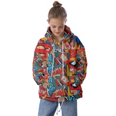 Comic Cartoon Pattern Kids  Oversized Hoodie