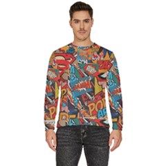 Comic Cartoon Pattern Men s Fleece Sweatshirt