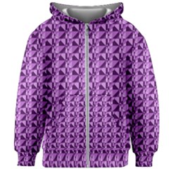 Violet Geometry Kids  Zipper Hoodie Without Drawstring