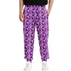 Violet Geometry Men s Elastic Waist Pants by Sparkle