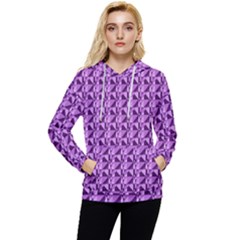 Violet Geometry Women s Lightweight Drawstring Hoodie