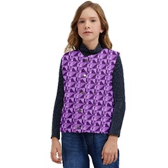 Violet Geometry Kid s Button Up Puffer Vest	