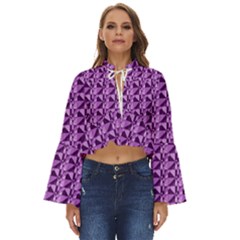 Violet Geometry Boho Long Bell Sleeve Top