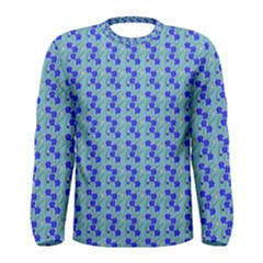 Skyblue Floral Men s Long Sleeve T-shirt