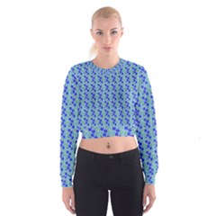 Skyblue Floral Cropped Sweatshirt