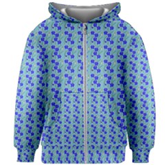 Skyblue Floral Kids  Zipper Hoodie Without Drawstring