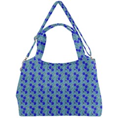 Skyblue Floral Double Compartment Shoulder Bag by Sparkle