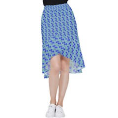 Skyblue Floral Frill Hi Low Chiffon Skirt by Sparkle