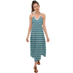 Arabic Pattern Halter Tie Back Dress  by Sparkle