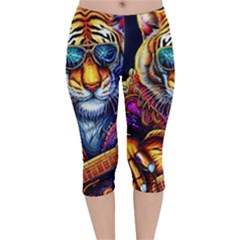 Tiger Rockingstar Velvet Capri Leggings  by Sparkle