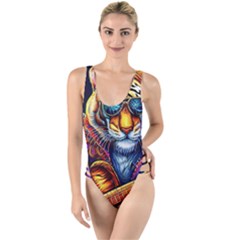 Tiger Rockingstar High Leg Strappy Swimsuit by Sparkle