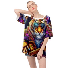 Tiger Rockingstar Oversized Chiffon Top by Sparkle