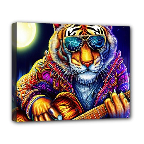 Tiger Rockingstar Deluxe Canvas 20  X 16  (stretched) by Sparkle