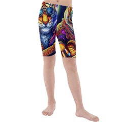 Tiger Rockingstar Kids  Mid Length Swim Shorts by Sparkle