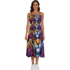 Tiger Rockingstar Sleeveless Shoulder Straps Boho Dress by Sparkle