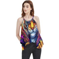 Tiger Rockingstar Flowy Camisole Tank Top by Sparkle