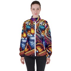 Tiger Rockingstar Women s High Neck Windbreaker by Sparkle