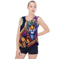 Tiger Rockingstar Bubble Hem Chiffon Tank Top by Sparkle