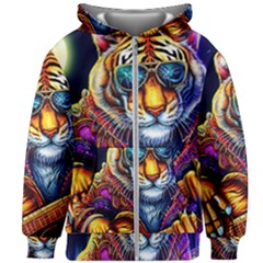 Tiger Rockingstar Kids  Zipper Hoodie Without Drawstring