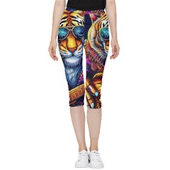 Tiger Rockingstar Inside Out Lightweight Velour Capri Leggings  by Sparkle