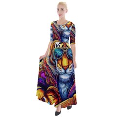 Tiger Rockingstar Half Sleeves Maxi Dress by Sparkle