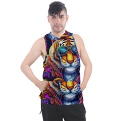 Tiger Rockingstar Men s Sleeveless Hoodie by Sparkle