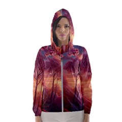 Pink Nature Women s Hooded Windbreaker