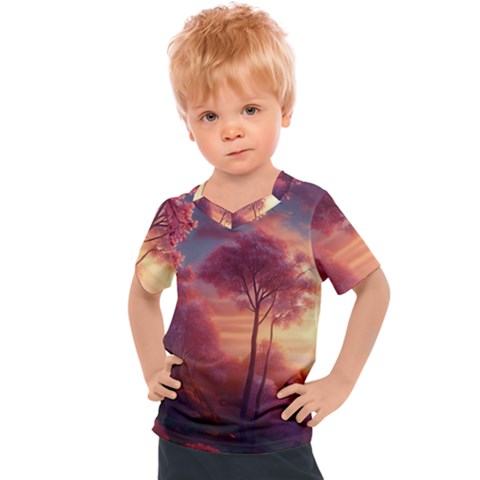 Pink Nature Kids  Sports T-shirt by Sparkle