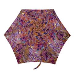 Ochre On Fuchsia Blend Mini Folding Umbrellas by kaleidomarblingart