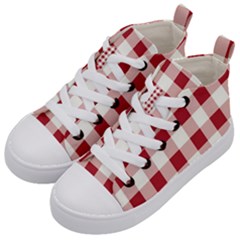 Gingham - 4096x4096px - 300dpi14 Kids  Mid-top Canvas Sneakers by EvgeniaEsenina