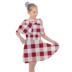 Gingham - 4096x4096px - 300dpi14 Kids  Shoulder Cutout Chiffon Dress by EvgeniaEsenina