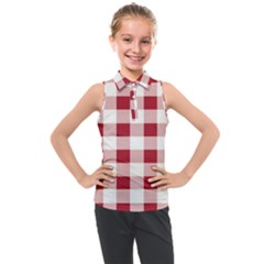 Gingham - 4096x4096px - 300dpi14 Kids  Sleeveless Polo T-shirt