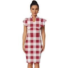 Gingham - 4096x4096px - 300dpi14 Vintage Frill Sleeve V-neck Bodycon Dress by EvgeniaEsenina