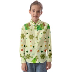 Geometric Christmas Pattern Kids  Long Sleeve Shirt by Grandong