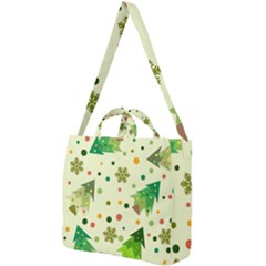 Geometric Christmas Pattern Square Shoulder Tote Bag by Grandong