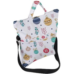 Cute Christmas Pattern Fold Over Handle Tote Bag by Grandong