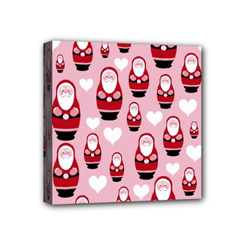 Christmas Santa Pattern Mini Canvas 4  X 4  (stretched) by Grandong