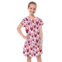 Christmas Santa Pattern Kids  Drop Waist Dress by Grandong