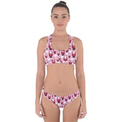 Christmas Santa Pattern Cross Back Hipster Bikini Set by Grandong